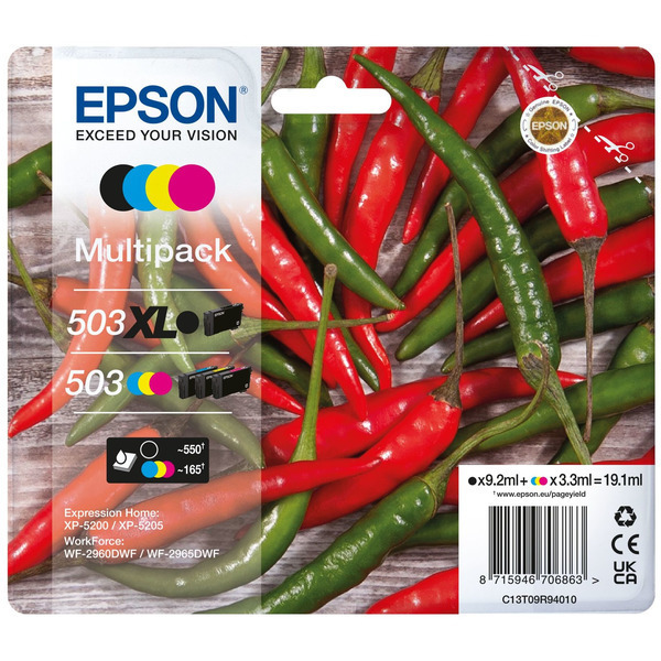 Tintenpatrone MultiPack Bk,C,M,Y TP-Ep-C13T09R94010-bkO für Epson WorkForce WF-2960 DWF