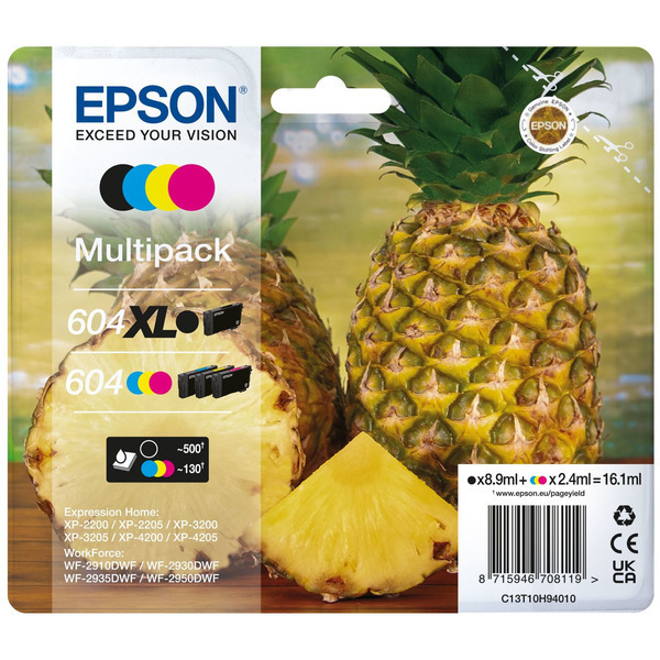 Tintenpatrone MultiPack 1xBk HC + 1x C,M,Y TP-Ep-C13T10H94010-bkO für Epson Expression Home XP-4200