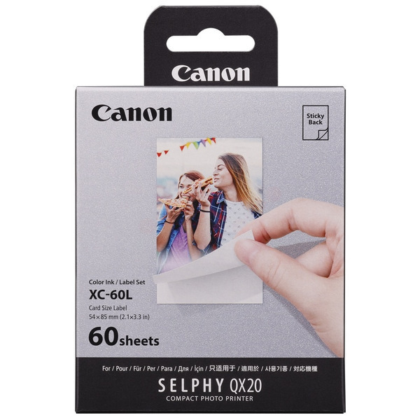 Fotokartusche Etiketten 54x85mm TK-Ca-XC-60L-bkO für Canon Selphy QX 20 red