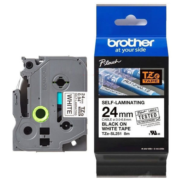 DirectLabel schwarz auf weiss selbstlaminierend PT-Br-TZe-SL251-O für Brother P-Touch Cube Pro E 920 BT