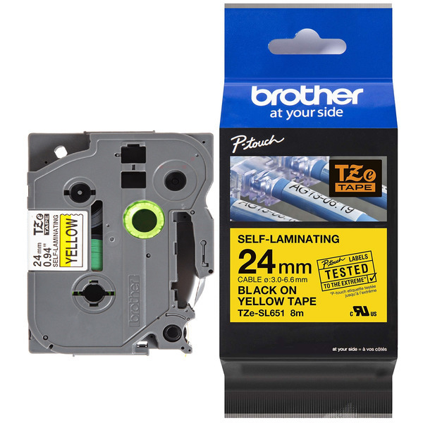 DirectLabel schwarz auf gelb selbstlaminierend PT-Br-TZe-SL651-O für Brother P-Touch Cube Pro E 920 BT