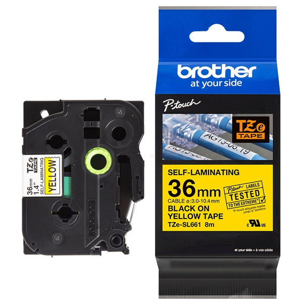 DirectLabel schwarz auf gelb selbstlaminierend PT-Br-TZe-SL661-O für Brother P-Touch Cube Pro E 920 BT