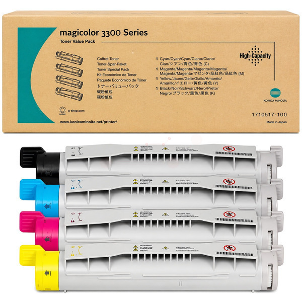 Toner Value-Kit (Bk,C,M,Y)  für Konica Minolta Magicolor 3300 Series