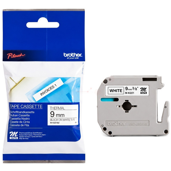 DirectLabel schwarz auf weiss PT-Br-MK-221-O für Brother P-Touch 80