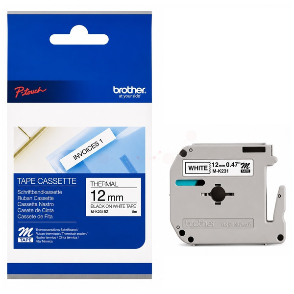 DirectLabel schwarz auf weiss PT-Br-MK-231-O für Brother P-Touch 80