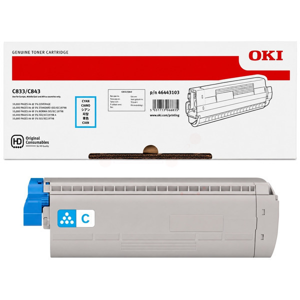 Toner-Kit cyan TK-Ok-46443103-cO für OKI C 833 DT
