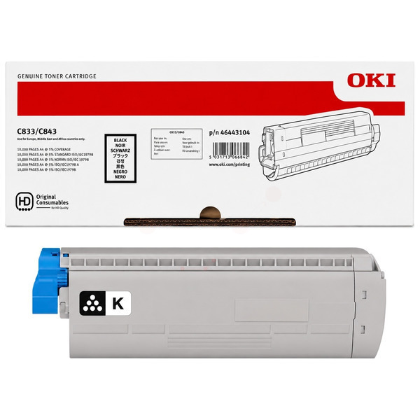 Toner-Kit schwarz TK-Ok-46443104-bkO für OKI C 833 DT