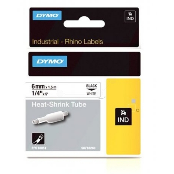 Heissschrumpfschlauch schwarz / weiss  für Dymo Rhino 4200