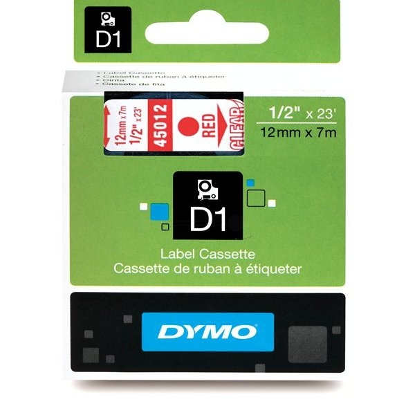DirectLabel-Etiketten rot auf Transparent  für Dymo Labelmanager 420 P