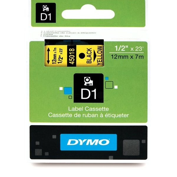 DirectLabel-Etiketten schwarz auf gelb FB-Dy-45018 für Dymo Labelmanager 420 P