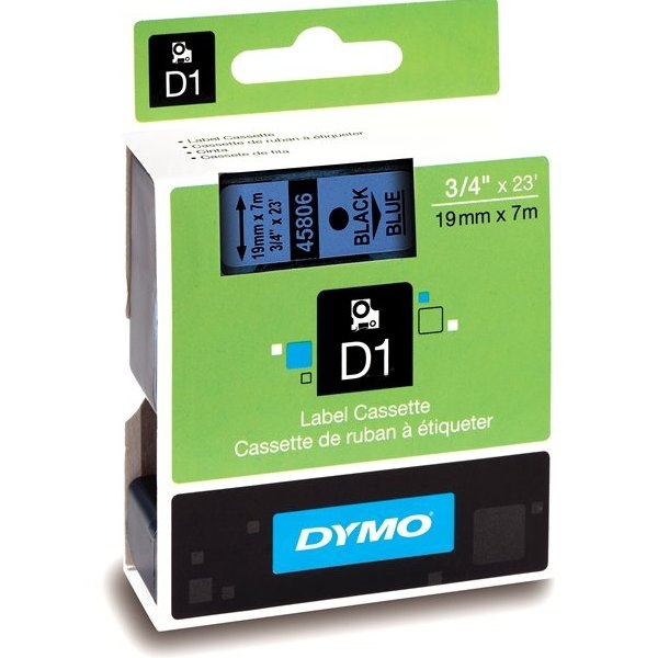 DirectLabel-Etiketten schwarz auf blau  für Dymo Labelmanager 420 P