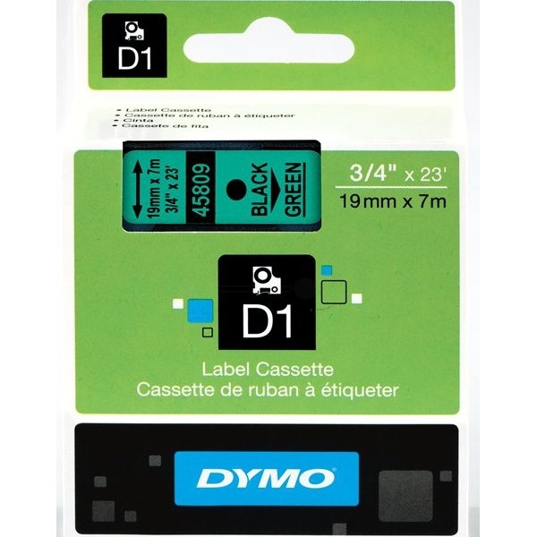 DirectLabel-Etiketten schwarz auf grün  für Dymo Labelmanager 420 P