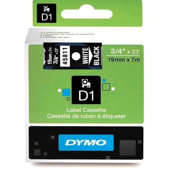 DirectLabel-Etiketten weiss auf schwarz  für Dymo Labelmanager 420 P