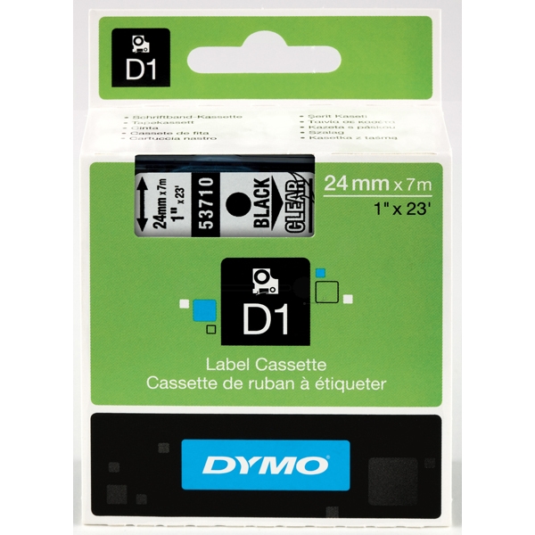 DirectLabel-Etiketten schwarz auf Transparent  für Dymo Labelmanager 500 TS
