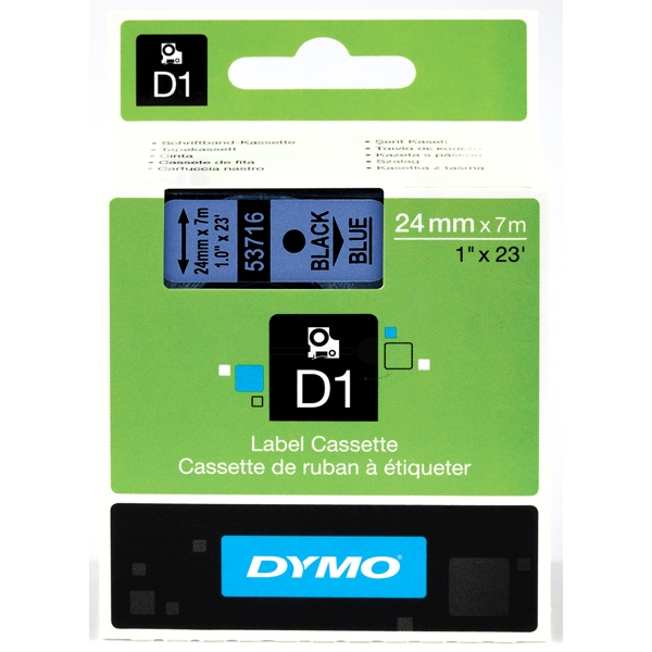 DirectLabel-Etiketten schwarz auf blau  für Dymo Labelmanager 500 TS