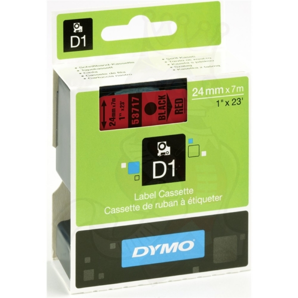 DirectLabel-Etiketten schwarz auf rot  für Dymo Labelmanager 500 TS
