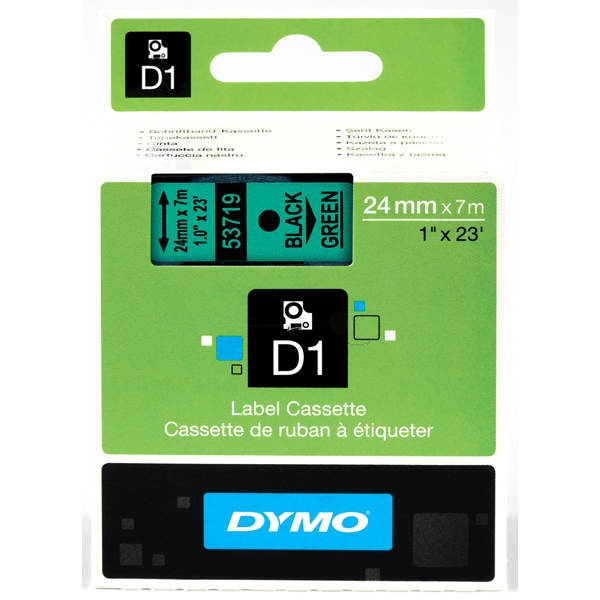 DirectLabel-Etiketten schwarz auf grün  für Dymo Labelmanager 500 TS