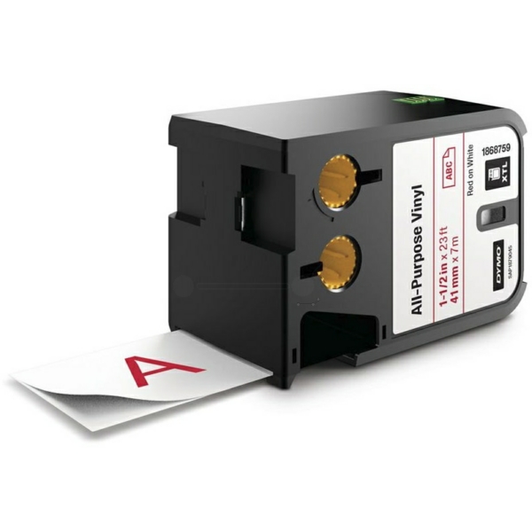 DirectLabel-Etiketten Vinyl rot auf weiss  für Dymo Rhino XTL-500