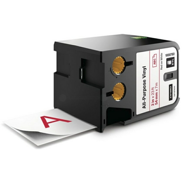 DirectLabel-Etiketten Vinyl rot auf weiss FB-Dy-1868759-RT-WH-O für Dymo Rhino XTL-500